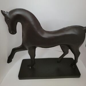 Decorative Metal Finish Horse Statue Figure Art Rustic Western Folk Art